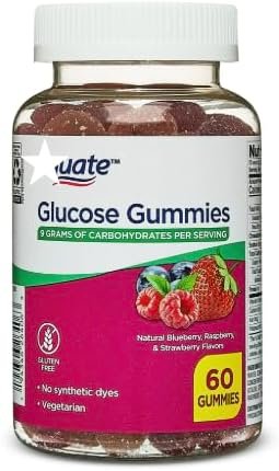 Glucose Gummies – Fast-Acting Glucose Supplement for Low Blood Sugar Relief – Berry Flavor, 60 Count – Pack1