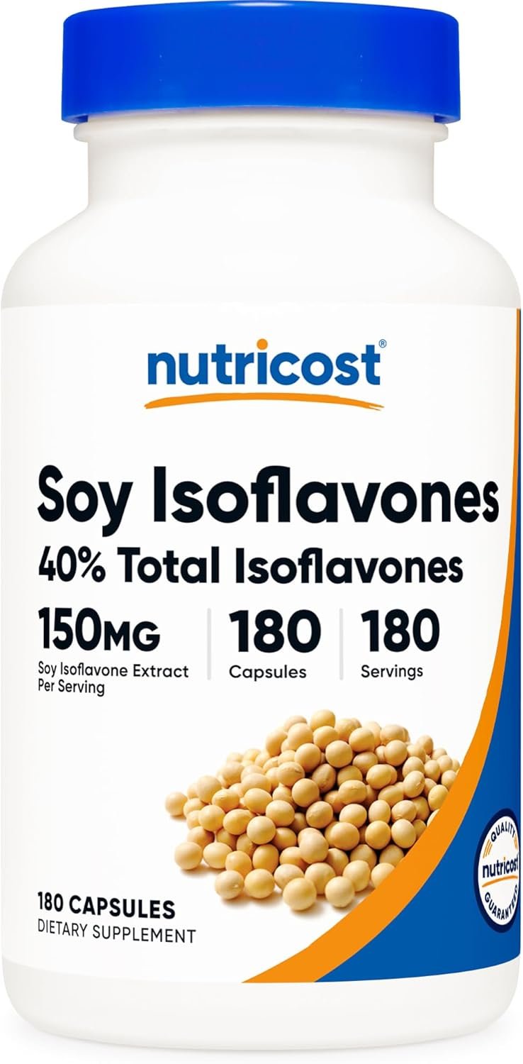 Nutricost Soy Isoflavones 150mg, 180 Veggie Capsules – Gluten Free, Non-GMO, Vegetarian Friendly