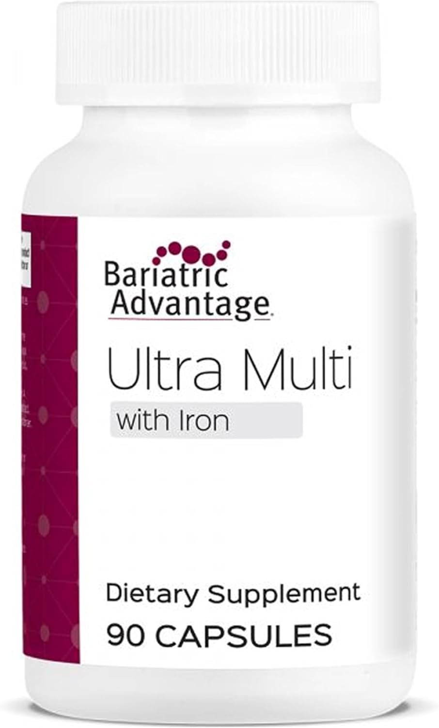 Bariatric Advantage Ultra Multivitamin with Iron – Ultra Multi with Iron – Capsule Format Multivitamin – Provides Full Complex of B Vitamins – with Vitamin C, Chromium & More – 90 Capsules