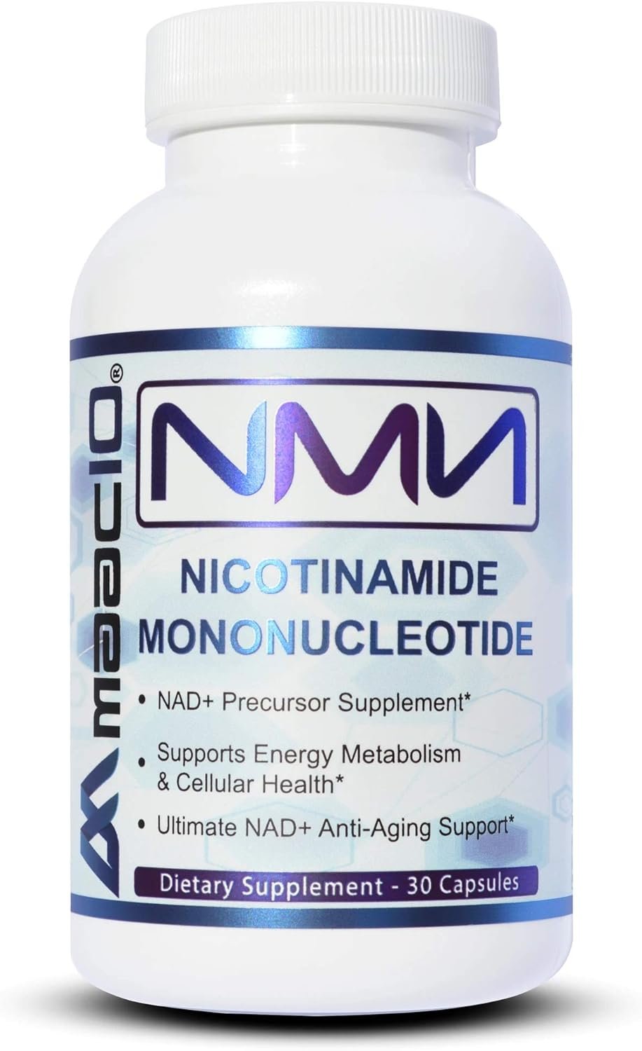 MAAC10 NMN Supplement Real Nicotinamide Mononucleotide (NMN 125mg Capsules). The Most Powerful NAD+ Precursor More Stable Than Riboside. We use 99% Pure Pharmaceutical Grade Stabilized NMN (30 Count)