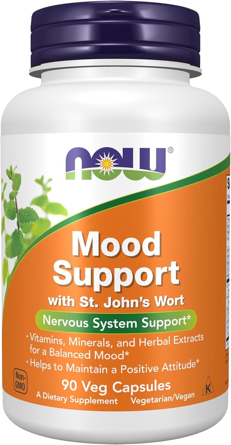 NOW Supplements, Mood Support with St. John’s Wort, Nutrient and Herbal Extracts, 90 Veg Capsules