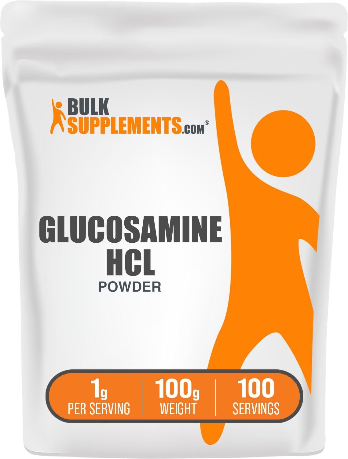 BulkSupplements.com Glucosamine HCl Powder – Glucosamine Supplement, Joint Support Supplement – Gluten Free, 1g per Serving, 100g (3.5 oz) (Pack of 1)