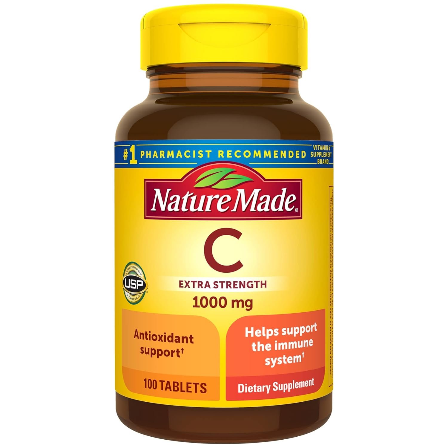 Nature Made Vitamin C 1000 mg Extra Strength, Dietary Supplement for Immune Support, 100 Tablets, 100 Day Supply