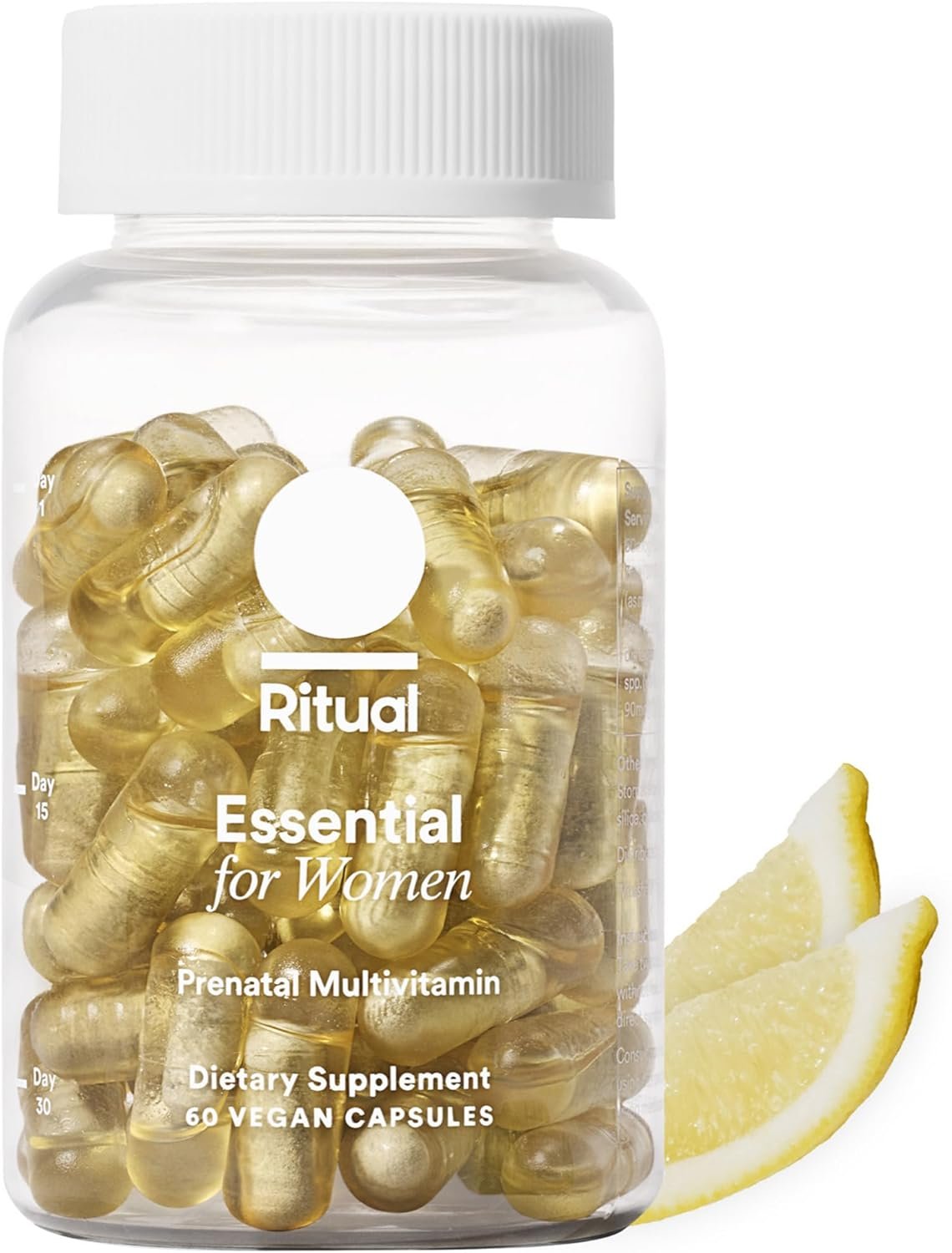 Ritual Prenatal Multivitamin For Women – Key Essential Vitamins and Minerals To Support Mom and Baby During Pregnancy* – Folate, Choline, Omega-3 DHA, Iron – Vegan – Citrus – 60 Capsules – 30 Servings
