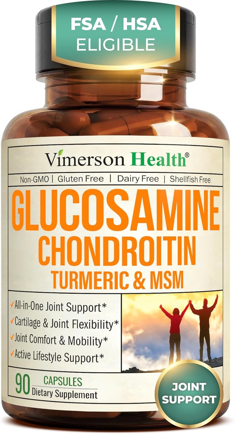 Glucosamine Chondroitin MSM – Joint Support Supplement for Women and Men with Glucosamine Sulfate 1500 mg, Chondroitin and MSM – for Cartilage, Joint Health and Flexibility – 90 Capsules