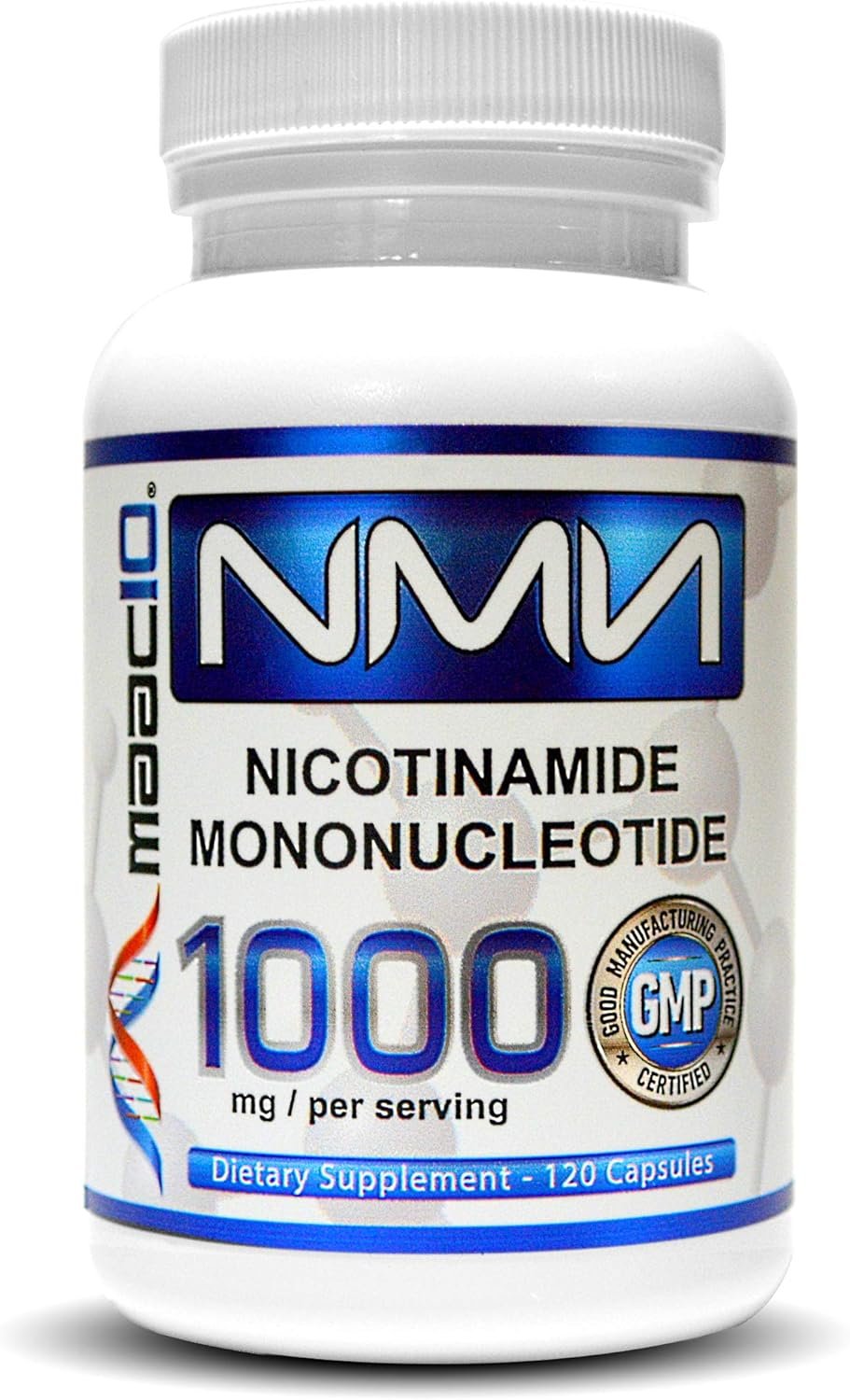 MAAC10 NMN Supplement 1000mg Serving – 99% Pure NMN Nicotinamide Mononucleotide. The Most Powerful NAD Supplement for Optimal Performance (120 Capsules 4 Per Serving).